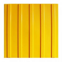 500Х500Х6мм Тактильная плитка ТПУ, цвет желтый. «Прямые параллельные рифы с плоской вершиной» без клеевой основы