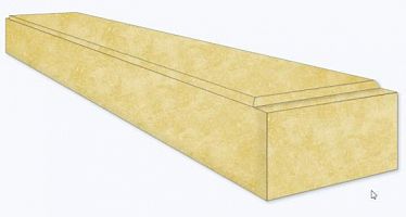 Тактильная бетонная плитка «Шуцлиния», цвет желтый 100х630х55мм с люверсами