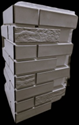 Угловая  Термопанель с клинкерной плиткой Керамин, серия Колорадо 2, серая, рельеф, глазурованная