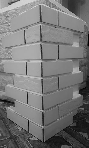Прямая Термопанель с клинкерной польской плиткой Cerrad, серия Loft brick salt