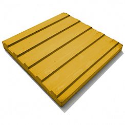 Тактильная бетонная плитка «Продольные рифы» (желтый) "Движение прямо"