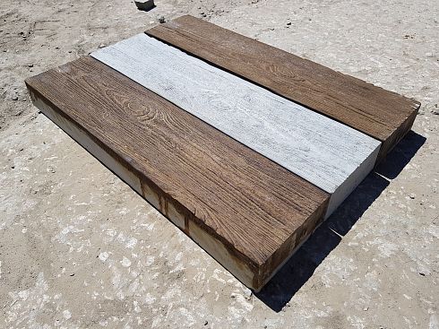 Плитка тротуарная "Корабельная доска" 6 серая, без прокраса 60х15х6 см