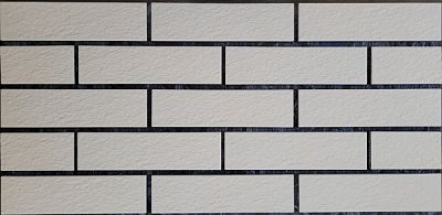 Прямая Термопанель с клинкерной плиткой Керамин, серия Амстердам 7 рельеф,  белая глазурованная