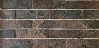 Прямая Термопанель с клинкерной плиткой Керамин, серия Колорадо 4, коричневая,  рельеф, глазурованная